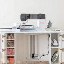 Load image into Gallery viewer, Create Room DreamStation Deluxe Sewing Cabinet with Electric Lift, Folding Craft Storage Table, Pegboard Doors, Drawers & Rolling Organizer for Quilting, Scrapbooking & Home Organization