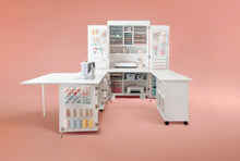 Load image into Gallery viewer, DreamSuite All-in-One Craft Storage & Workstation Bundle – DreamBox Center + DreamStation + DreamCart | Modular Sewing & Crafting Organizer