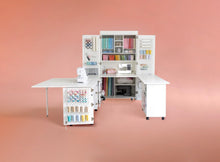 Load image into Gallery viewer, DreamSuite All-in-One Craft Storage & Workstation Bundle – DreamBox Center + DreamStation + DreamCart | Modular Sewing & Crafting Organizer