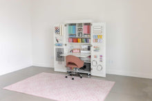 Load image into Gallery viewer, DreamBox Center Deluxe Pre-Built Craft Storage Cabinet – Modular Sewing & Craft Organizer with Pegboards, InView Totes & LED Light