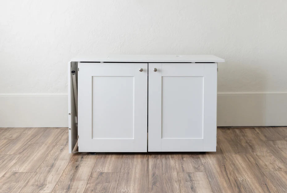 Create Room DreamStation Deluxe Sewing Cabinet with Electric Lift, Expandable Work Surface & Pegboard Storage System