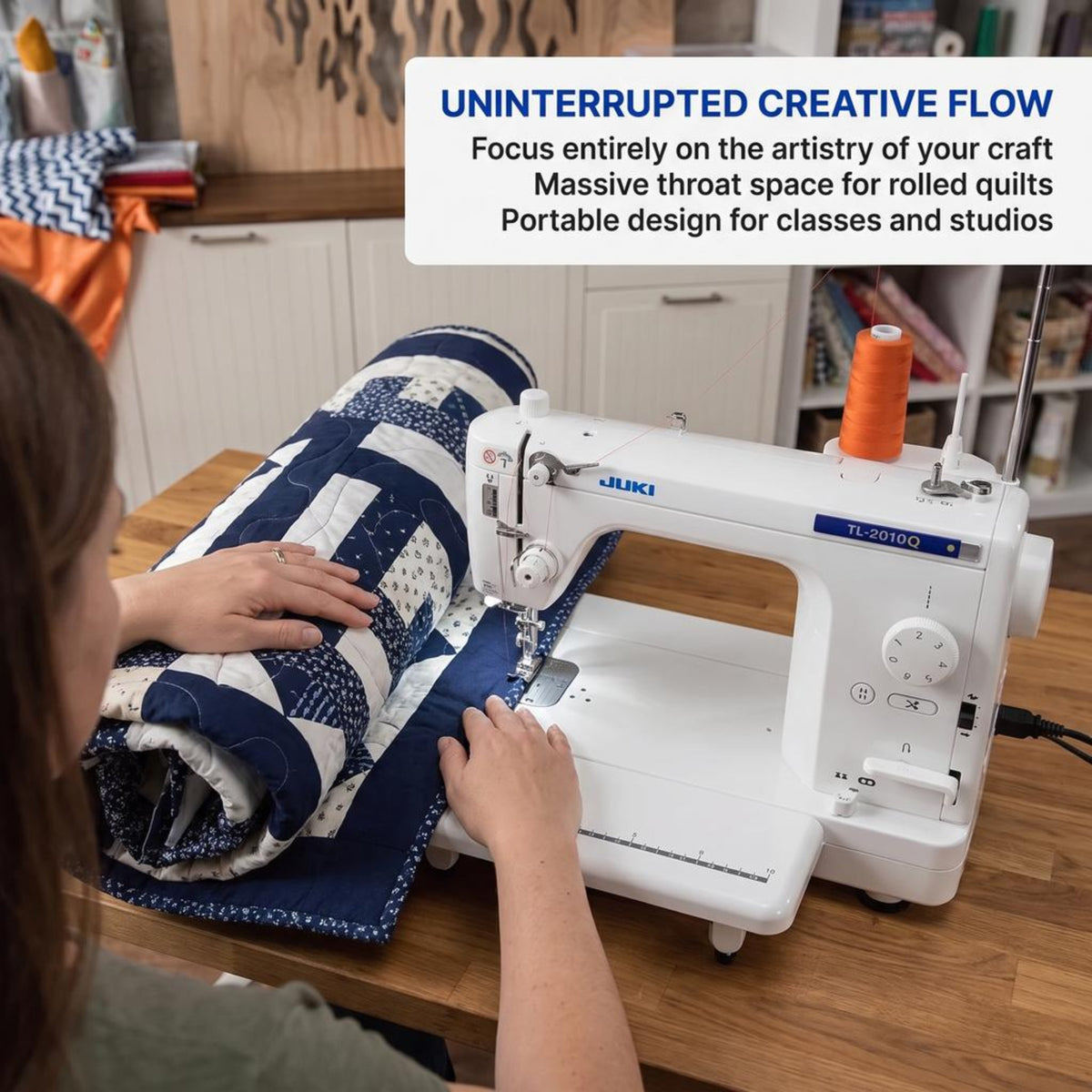 JUKI AMERICA TL-2010Q Mid-Arm Quilting and Piecing Machine with Automatic Thread Trimmer and Speed Control
