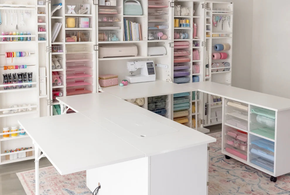 Create Room DreamBox XL & XL Plus – White & White Oak Craft Storage Cabinet