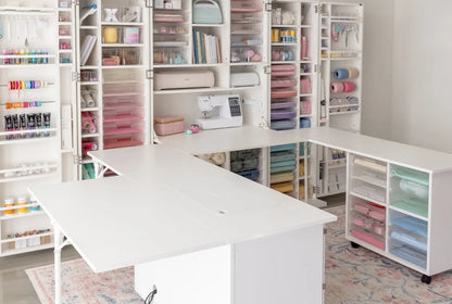 Create Room DreamBox XL & XL Plus – White & White Oak Craft Storage Cabinet