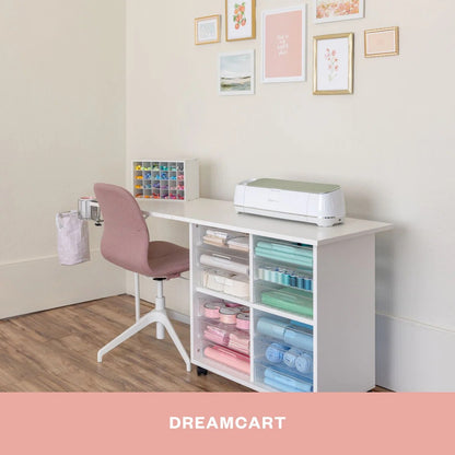 Create Room DreamStation Deluxe & DreamCart Bundle - Expandable Crafting & Sewing Cabinet with Storage, Table, Pegboards & Acrylic Totes