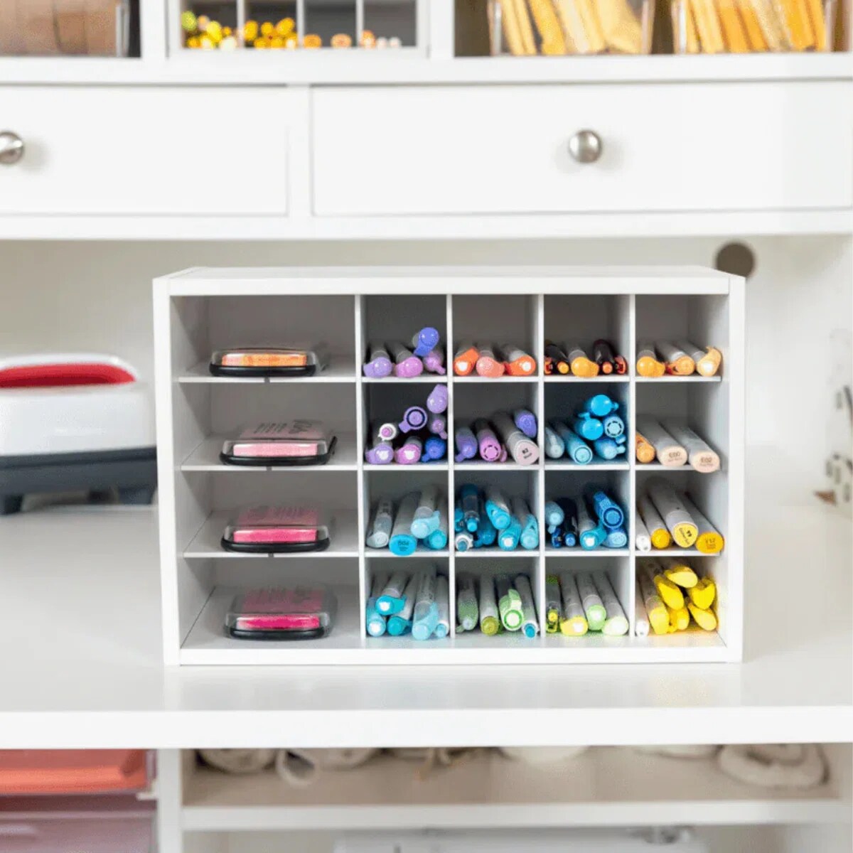 Create Room Ultimate Craft Storage Bundle - Tool Cubby, Paper Organizer & 24 Mini Totes | Modular Organizers for Paper, Vinyl, Markers & Supplies