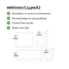 Load image into Gallery viewer, Create Room Mini Tote Storage Organizer 24 Pack - Clear Nesting Stackable Craft Supply Containers for InView Totes
