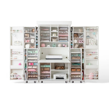 Create Room DreamBox Craft Storage Cabinet with Table - Deluxe Crafting Cabinet & Closet Organizer with Drawers, Totes & Folding Design | Create Room Original ScrapBox Craft Cabinet
