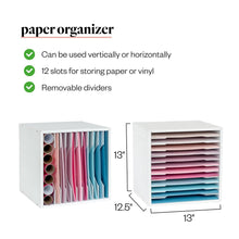 Load image into Gallery viewer, Create Room Ultimate Craft Storage Bundle - Tool Cubby, Paper Organizer &amp; 24 Mini Totes | Modular Organizers for Paper, Vinyl, Markers &amp; Supplies
