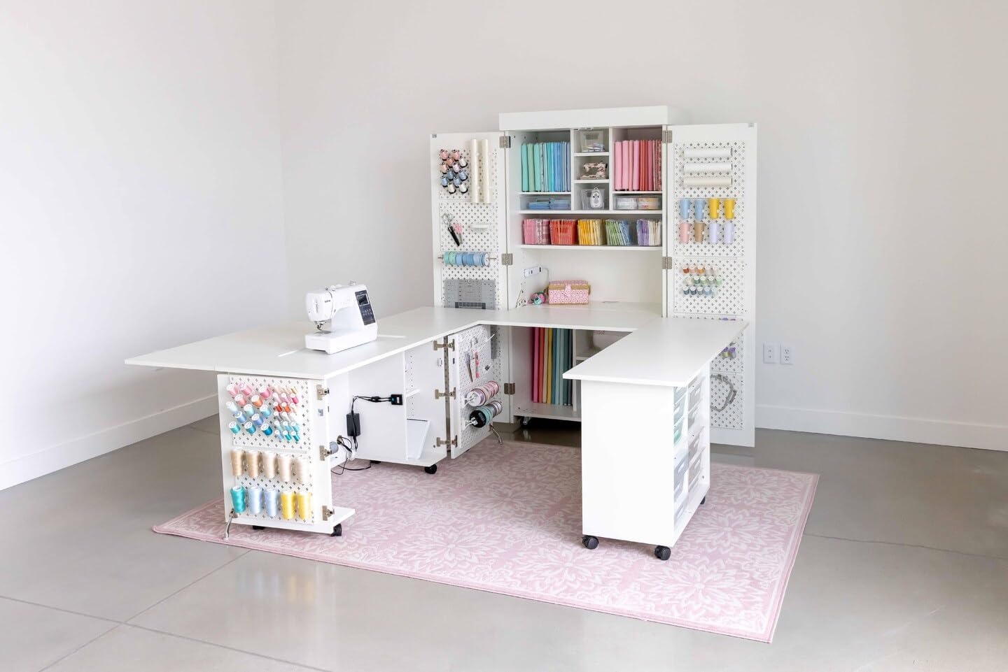 DreamSuite All-in-One Craft Storage & Workstation Bundle – DreamBox Center + DreamStation + DreamCart | Modular Sewing & Crafting Organizer