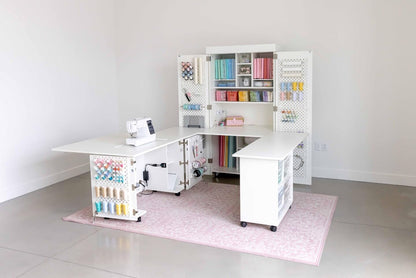 DreamSuite All-in-One Craft Storage & Workstation Bundle – DreamBox Center + DreamStation + DreamCart | Modular Sewing & Crafting Organizer