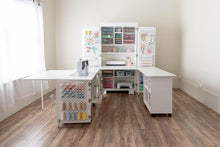 Load image into Gallery viewer, DreamSuite All-in-One Craft Storage &amp; Workstation Bundle – DreamBox Center + DreamStation + DreamCart | Modular Sewing &amp; Crafting Organizer
