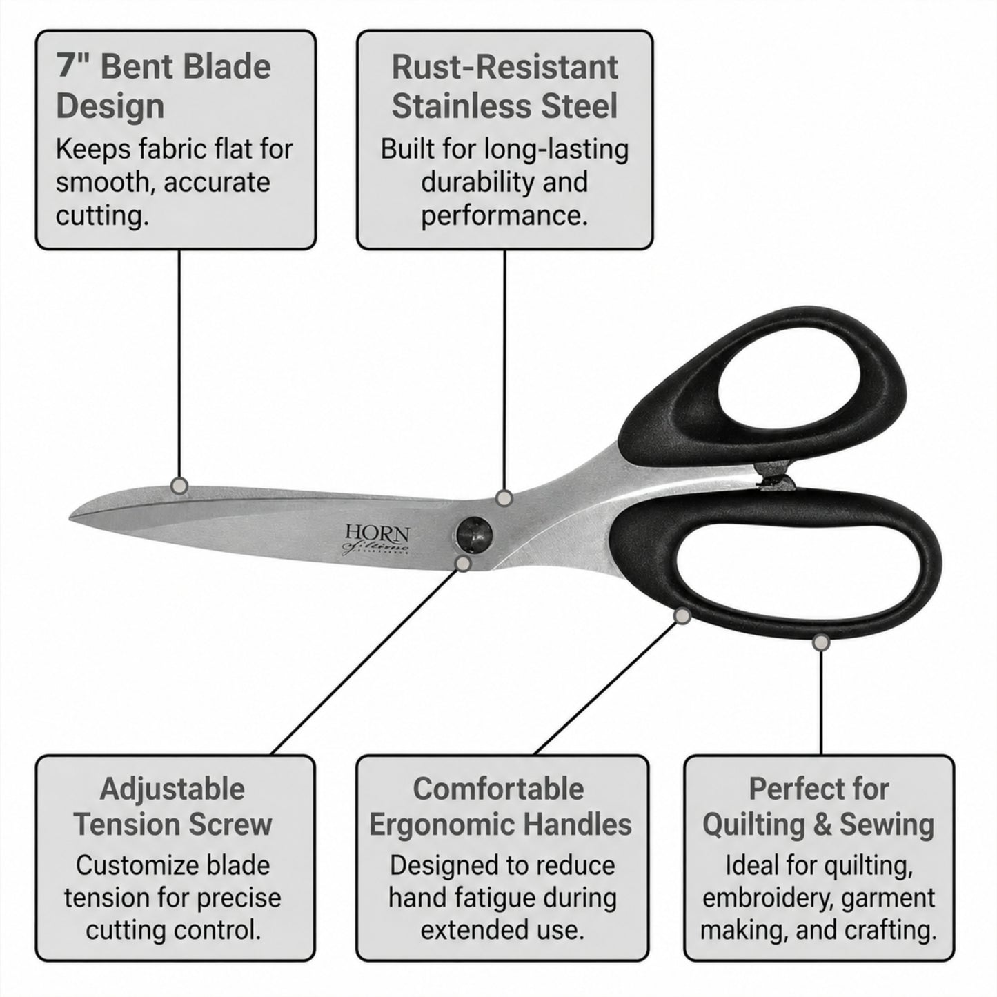 HORN 7" Bent Trimmer Scissors