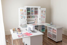 Load image into Gallery viewer, DreamSuite All-in-One Craft Storage &amp; Workstation Bundle – DreamBox Center + DreamStation + DreamCart | Modular Sewing &amp; Crafting Organizer
