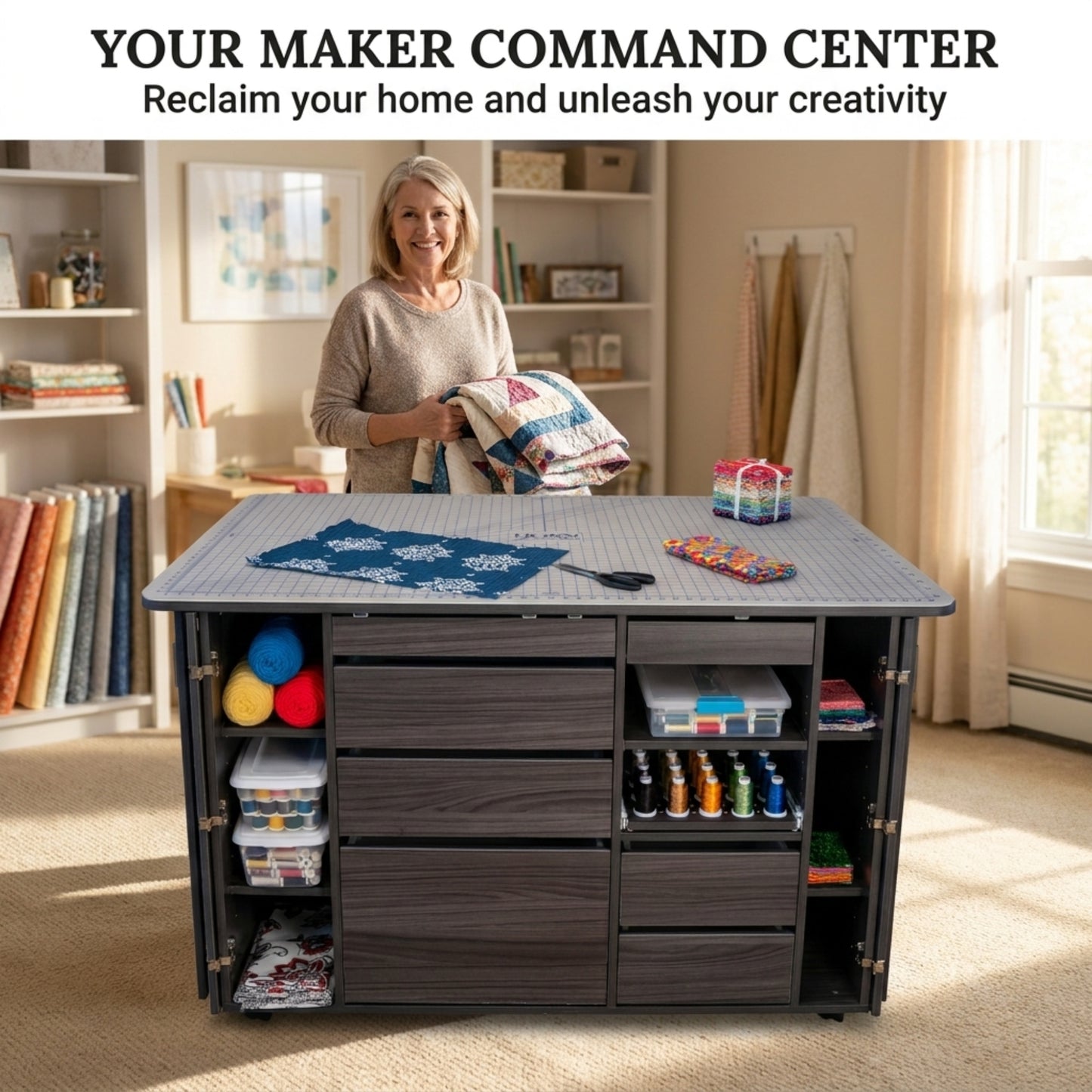 HORN Model 7600 Ultimate Sewing and Crafting Storage Center Tables
