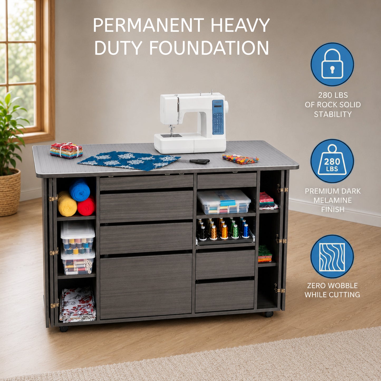 HORN Model 7600 Ultimate Sewing and Crafting Storage Center Tables