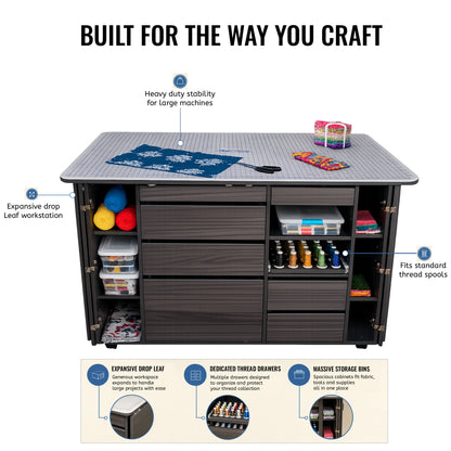 HORN Model 7600 Ultimate Sewing and Crafting Storage Center Tables