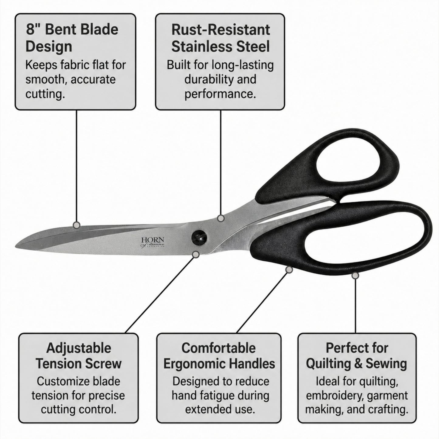 HORN 8" Bent Trimmer Scissors