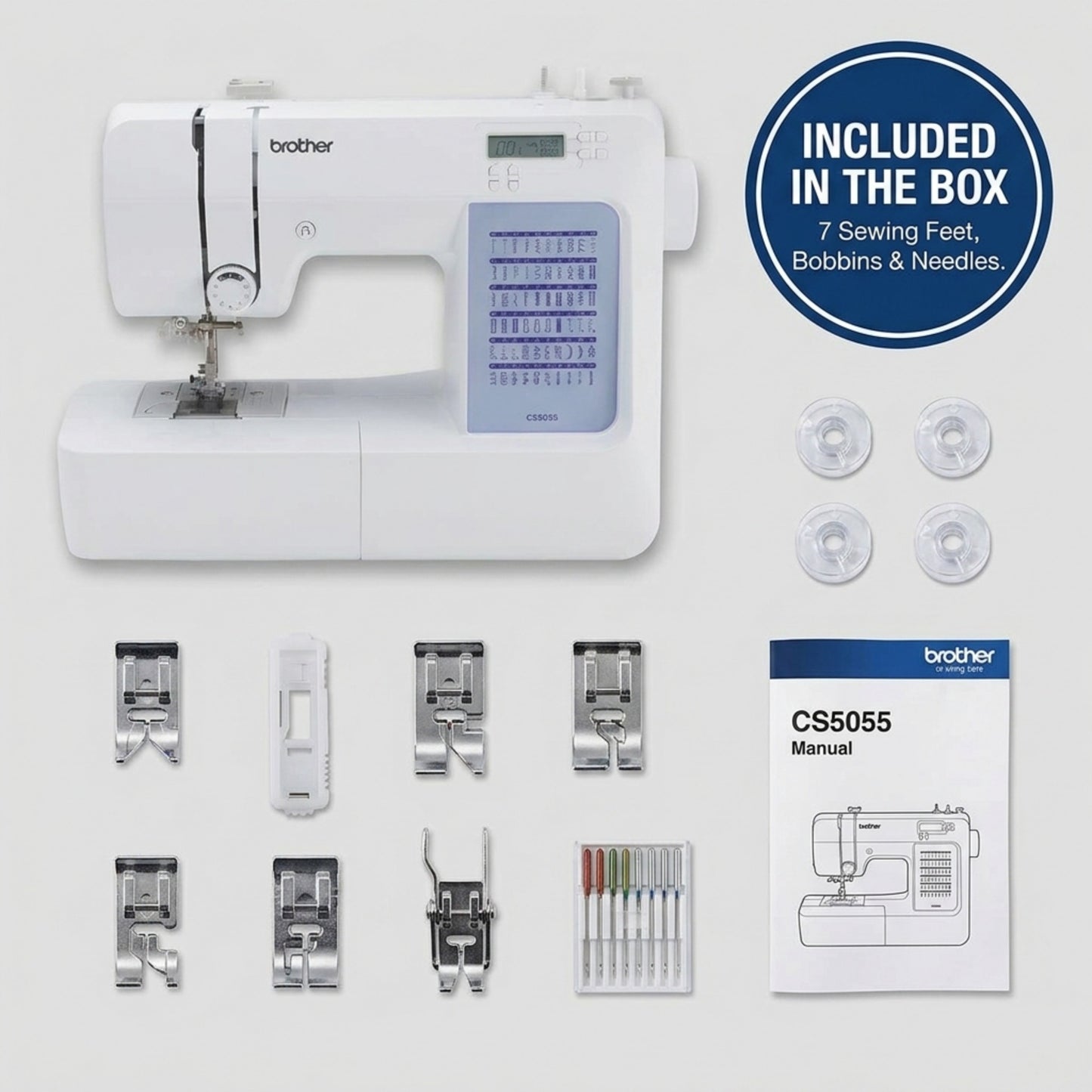 Brother CS5055 60-Stitch Computerized Sewing & Embroidery Combo