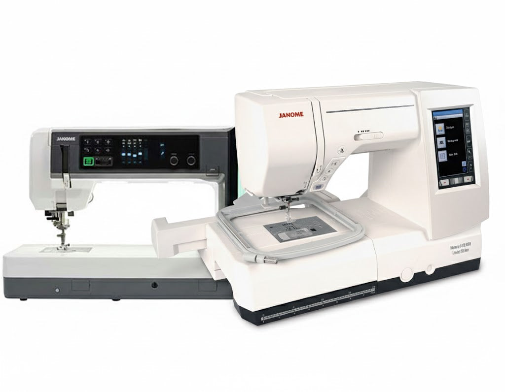 Janome Continental M17 Sewing & Embroidery Machine with Janome Memory Craft 9850 Limited Edition Sewing & Embroidery Machine - Ultimate Professional Sewing & Embroidery Bundle