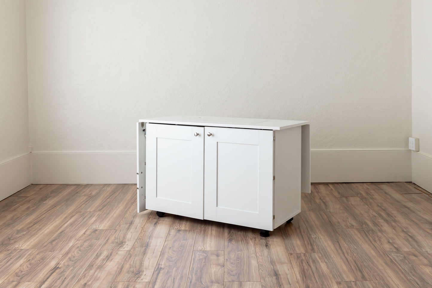 Create Room DreamStation Deluxe Sewing Cabinet with Electric Lift, Expandable Work Surface & Pegboard Storage System