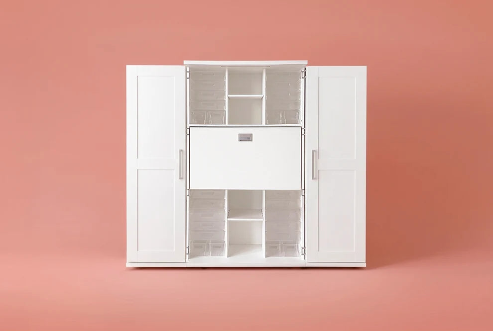 Create Room DreamBox XL & XL Plus – White & White Oak Craft Storage Cabinet