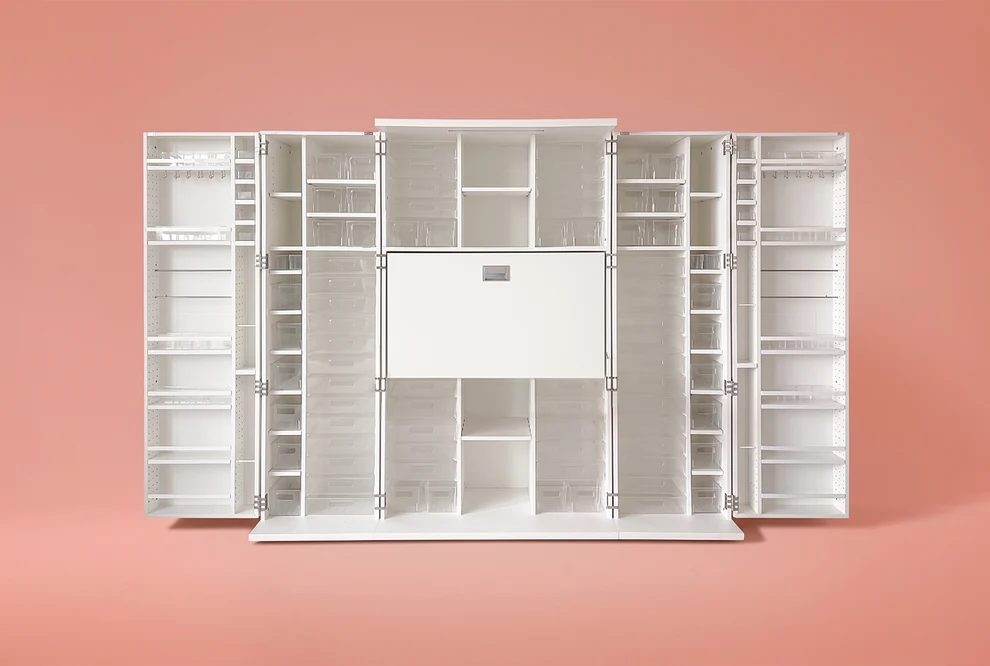 Create Room DreamBox XL & XL Plus – White & White Oak Craft Storage Cabinet