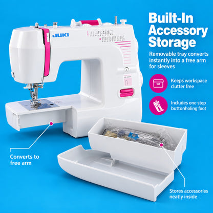 JUKI AMERICA HZL-355ZW-A Compact Size Sewing Machine with 26 Stitch Patterns
