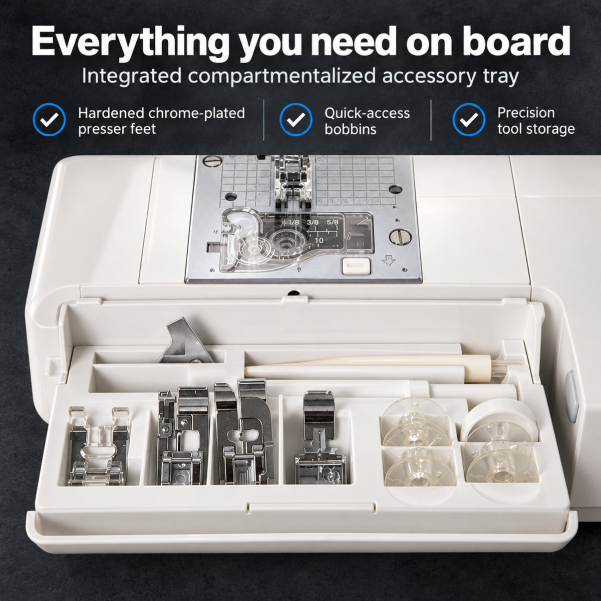 JUKI AMERICA HZL-F300 Exceed Series Sewing Machine with 106 Stitch Patterns and 3 Fonts