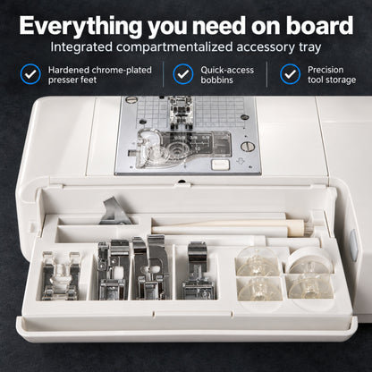 JUKI AMERICA HZL-F300 Exceed Series Sewing Machine with 106 Stitch Patterns and 3 Fonts