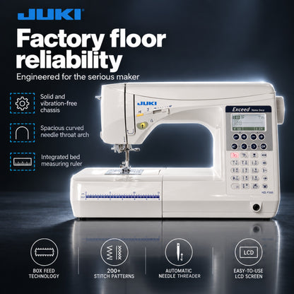 JUKI AMERICA HZL-F300 Exceed Series Sewing Machine with 106 Stitch Patterns and 3 Fonts