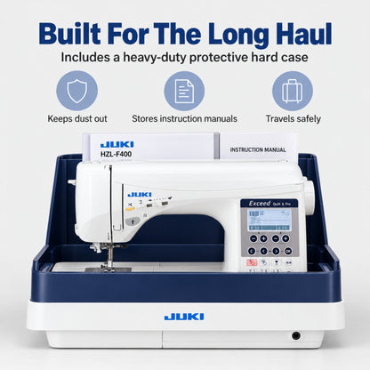 JUKI AMERICA HZL-F400 Exceed Series Sewing Machine with 157 Stitch Patterns and 3 Fonts