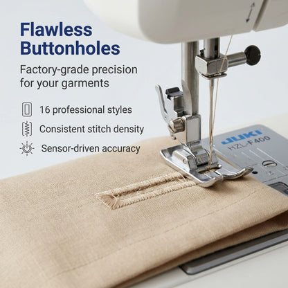 JUKI AMERICA HZL-F400 Exceed Series Sewing Machine with 157 Stitch Patterns and 3 Fonts