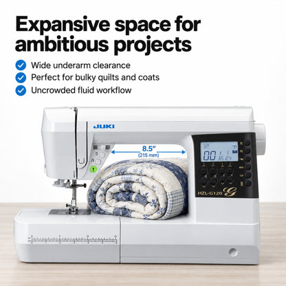 JUKI AMERICA HZL-G120 Full-Sized Computer Controlled Sewing Machine with 180 Stitch Patterns