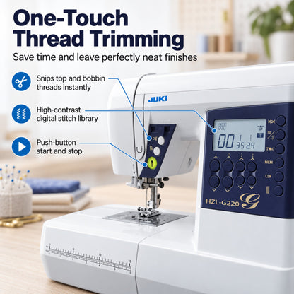 JUKI AMERICA HZL-G220 Full-Sized Computer Controlled Sewing Machine with Automatic Thread Trimmer