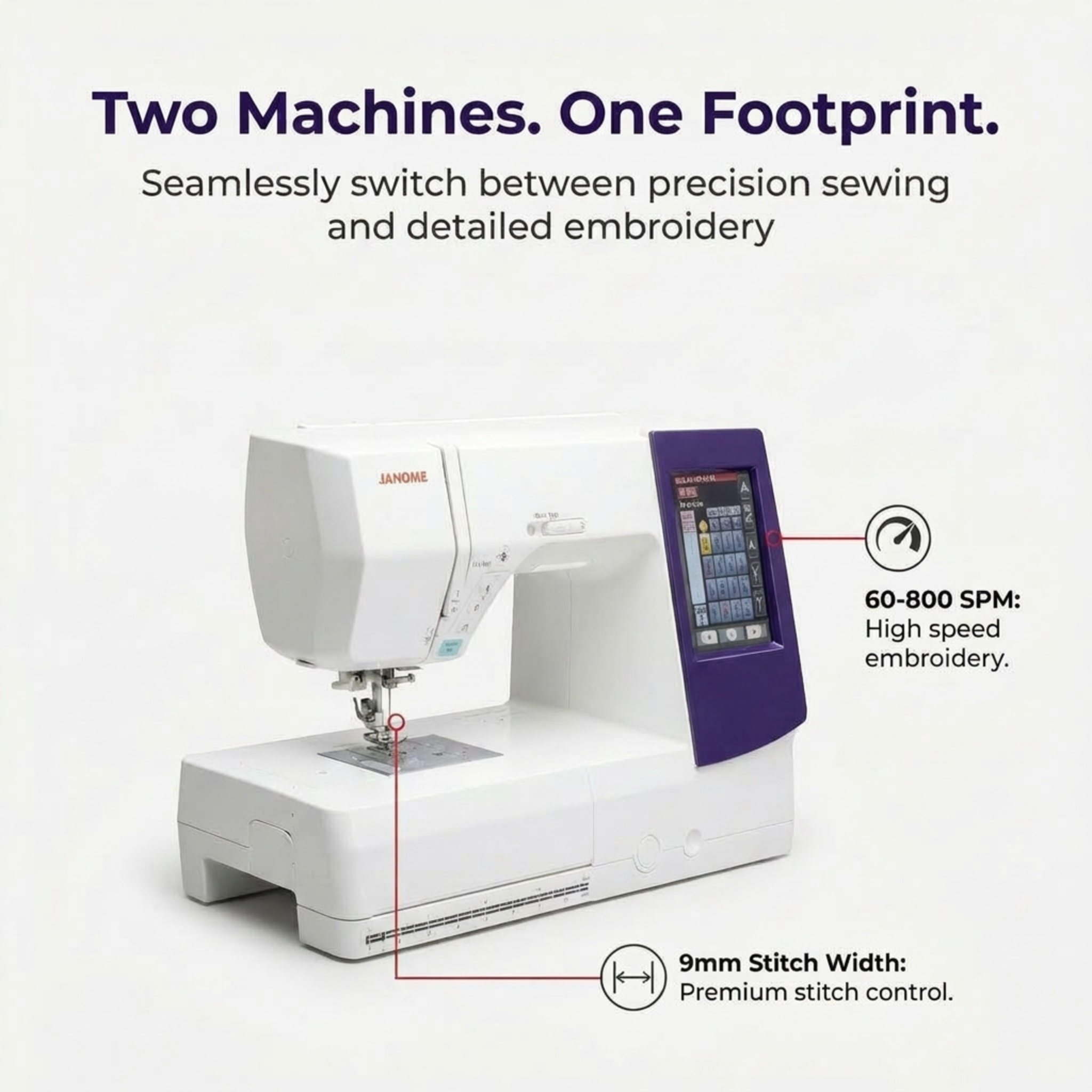 Janome 9850 Memory Craft Embroidery Machine