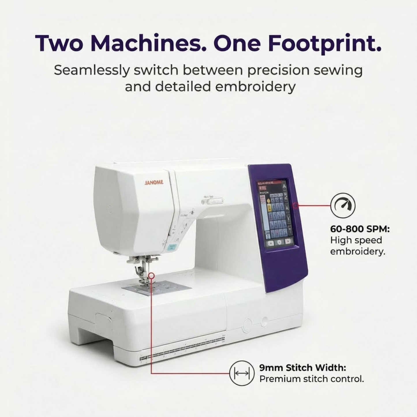 Janome 9850 Memory Craft Embroidery Machine