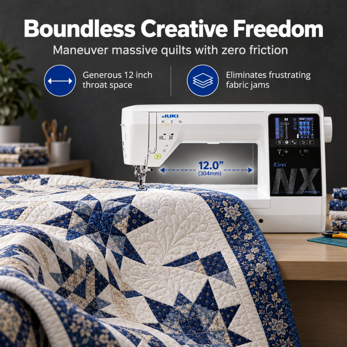 Juki Kirei HZL-NX7 Computerized Long Arm Sewing and Quilting Machine