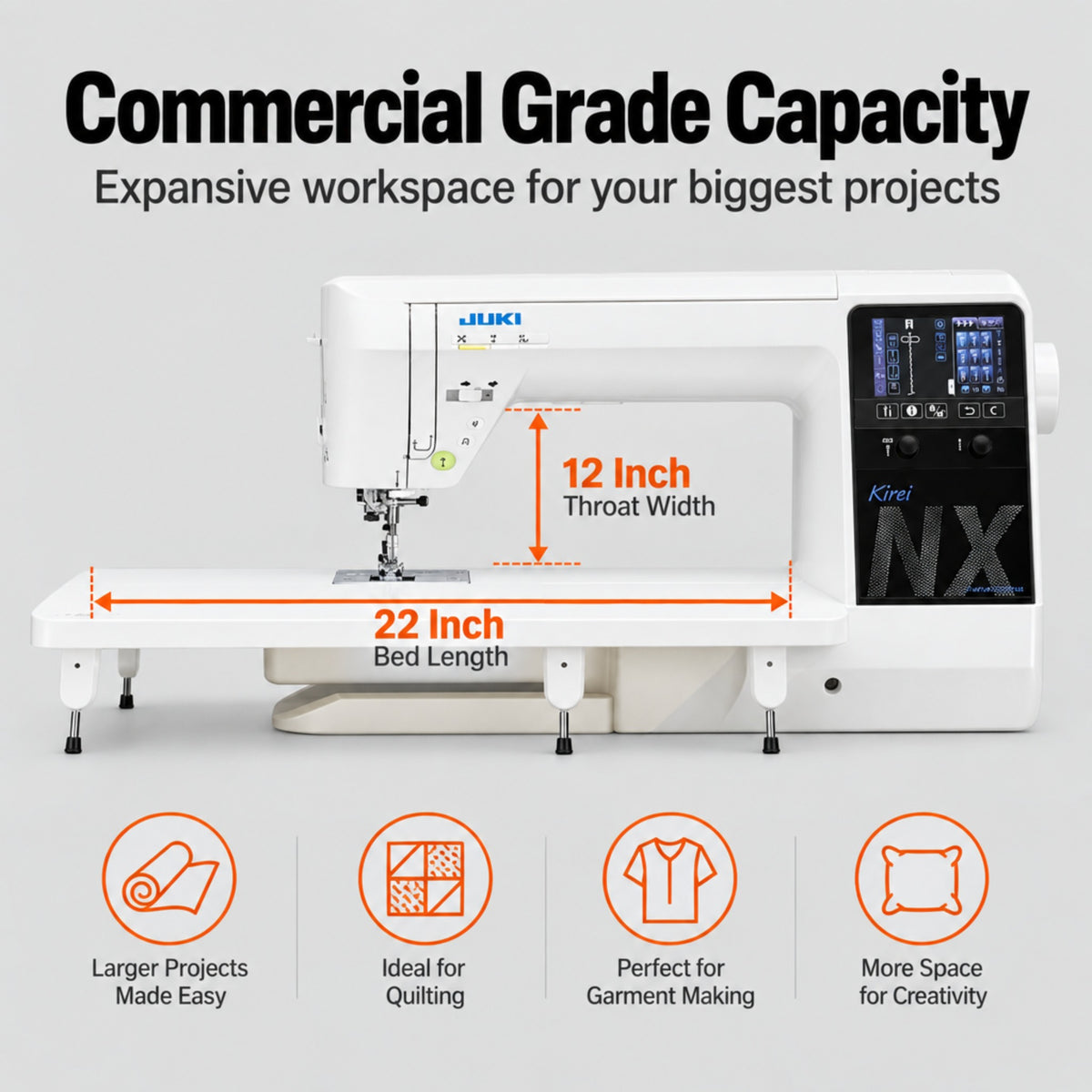 Juki Kirei HZL-NX7 Computerized Long Arm Sewing and Quilting Machine