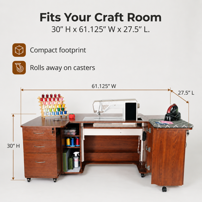 Arrow Sewing Sydney Dual Rail Electric Sewing Cabinet