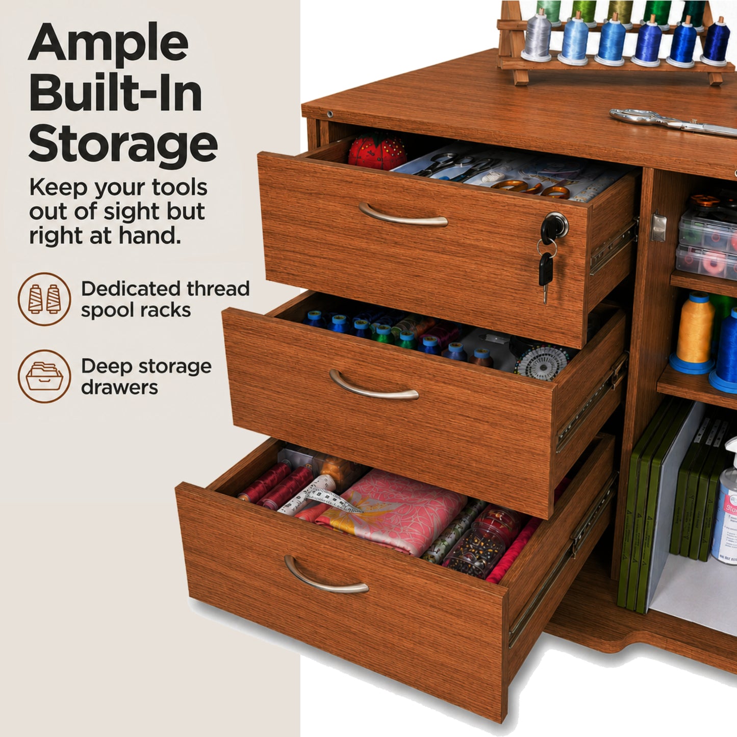 Arrow Sewing Sydney Dual Rail Electric Sewing Cabinet