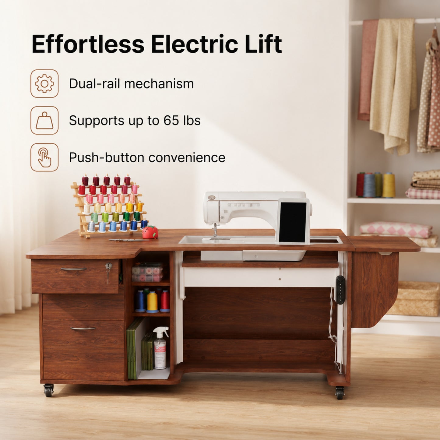 Arrow Sewing Sydney Lite Dual Rail Electric Sewing Cabinet