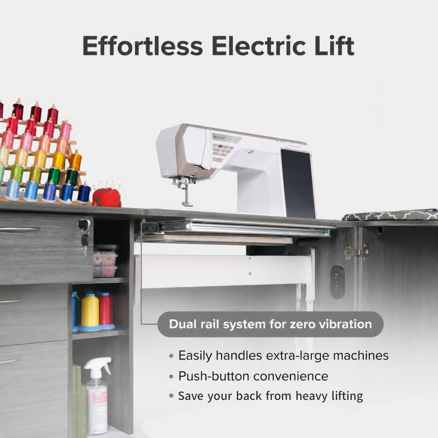 Arrow Sewing Sydney Dual Rail Electric Sewing Cabinet