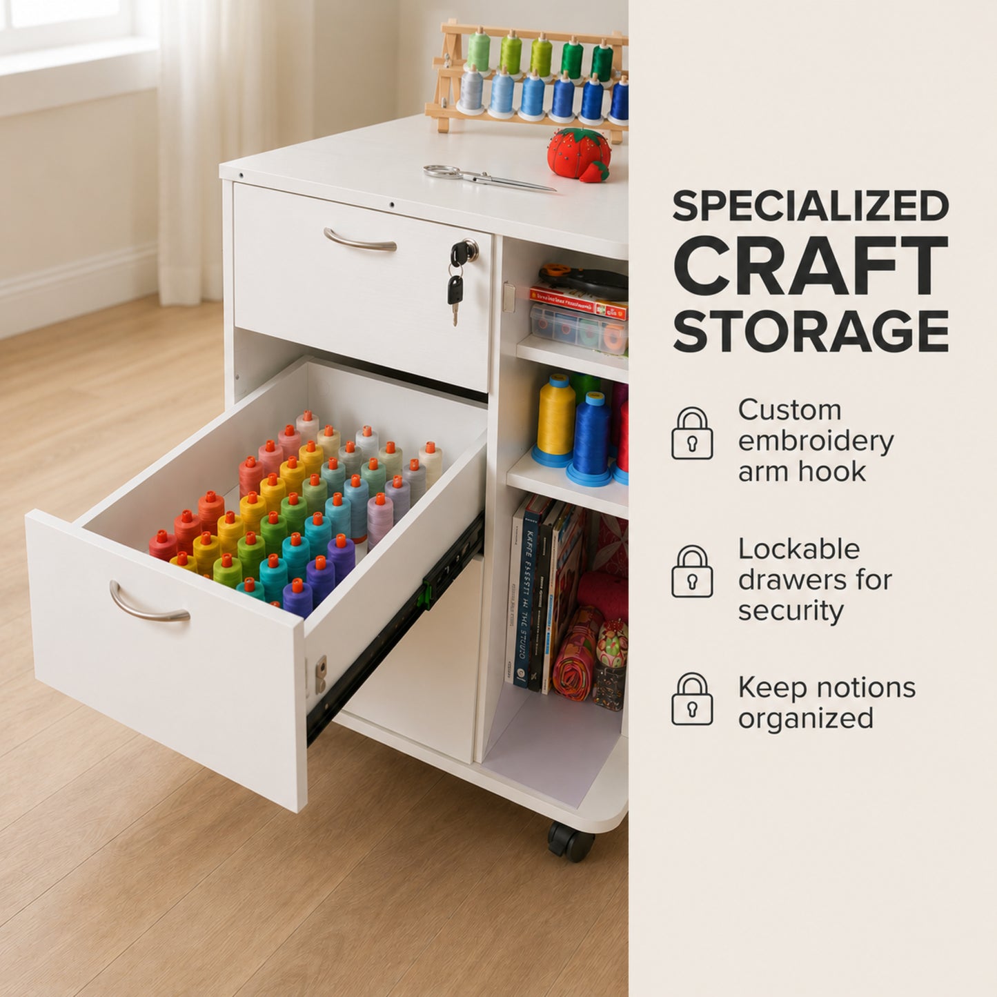Sydney Hydraulic XL Sewing Cabinet