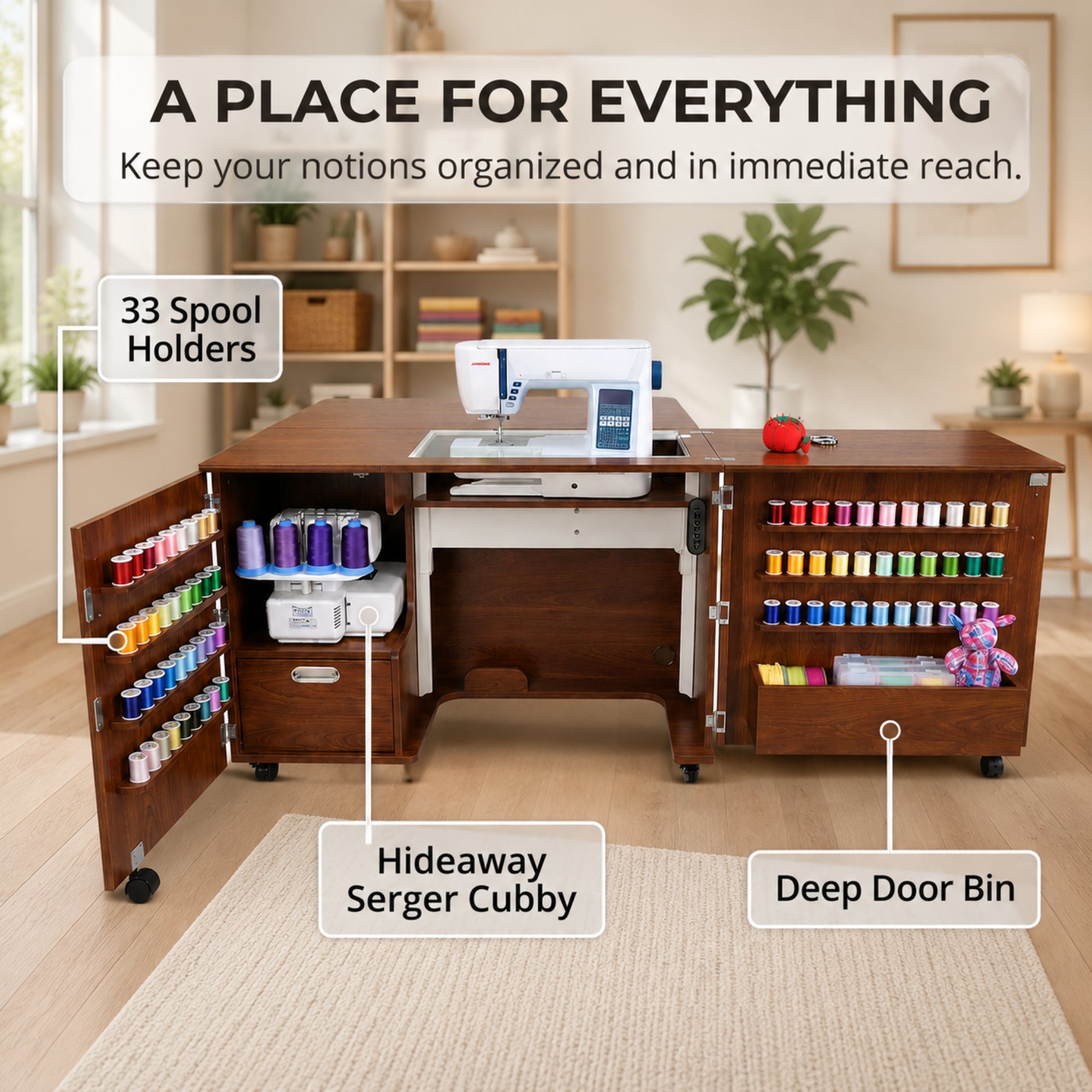 Arrow Sewing Wallaby Dual Rail Electric Sewing Cabinet