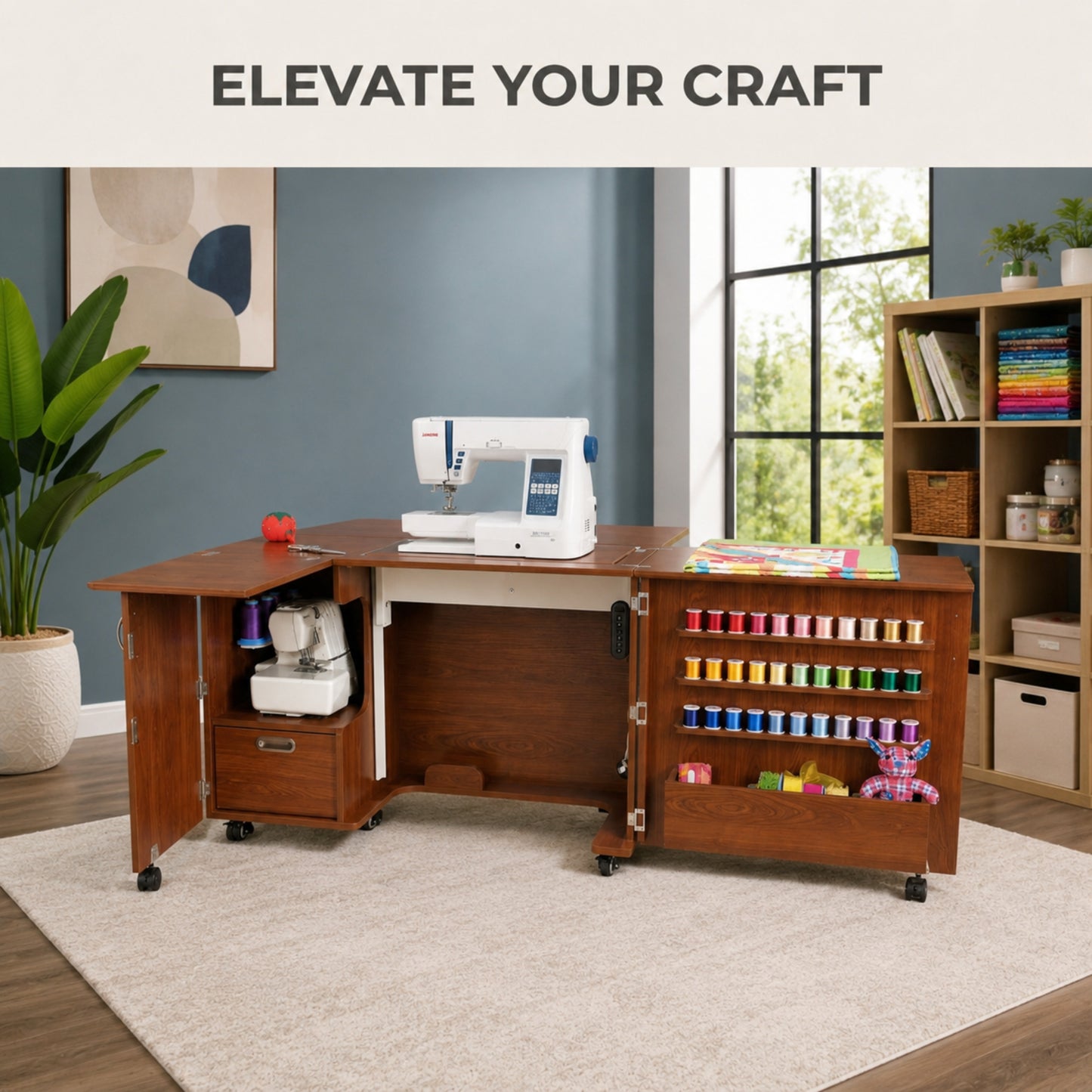 Arrow Sewing Wallaby Dual Rail Electric Sewing Cabinet