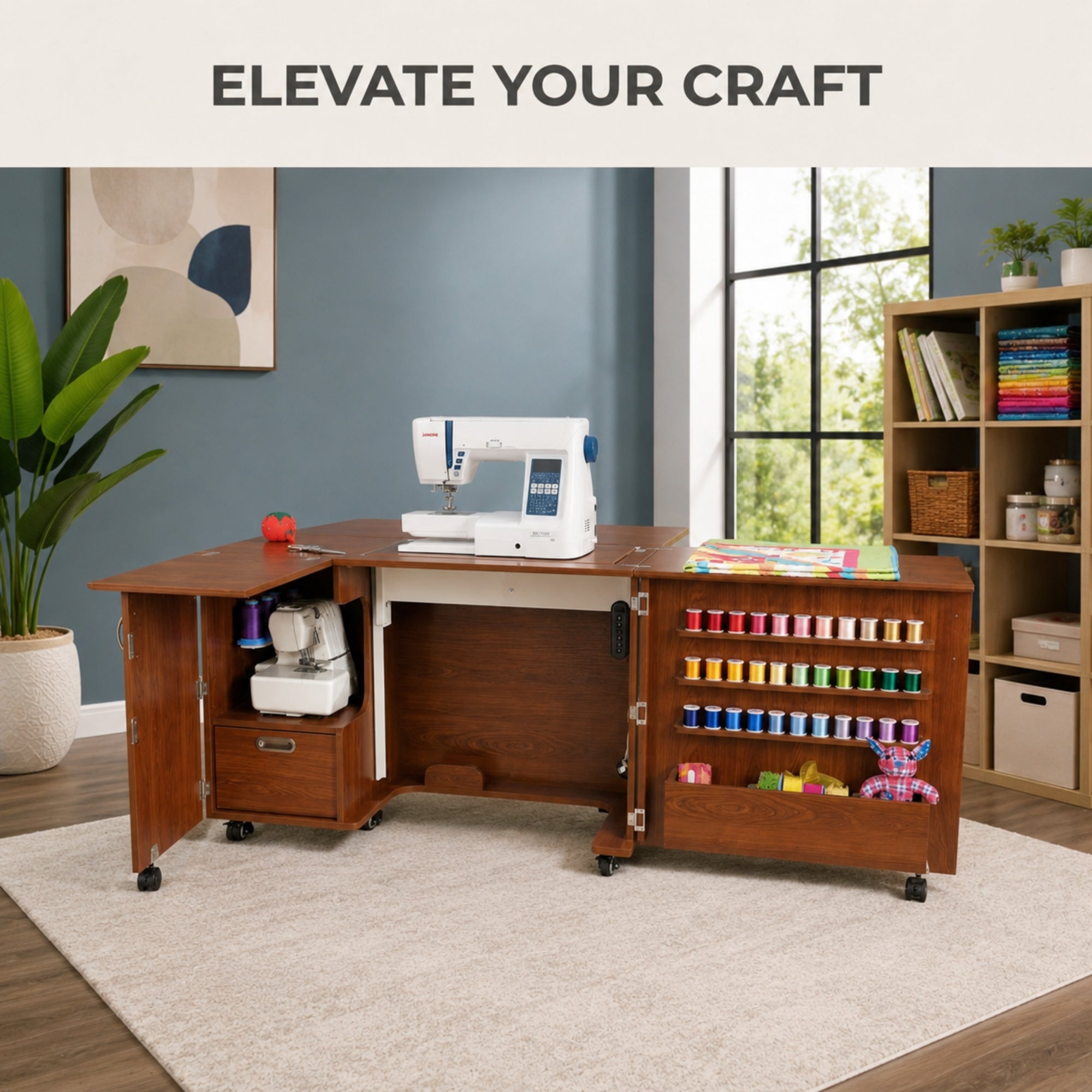 Arrow Sewing Wallaby Dual Rail Electric Sewing Cabinet