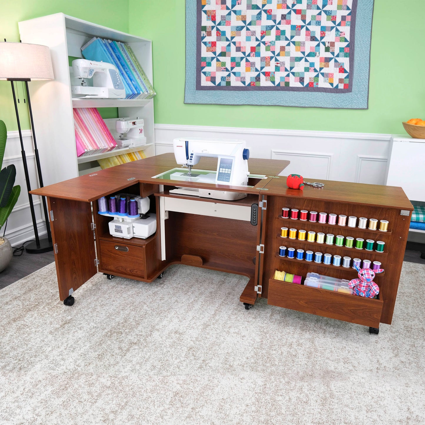 Arrow Sewing Wallaby Dual Rail Electric Sewing Cabinet