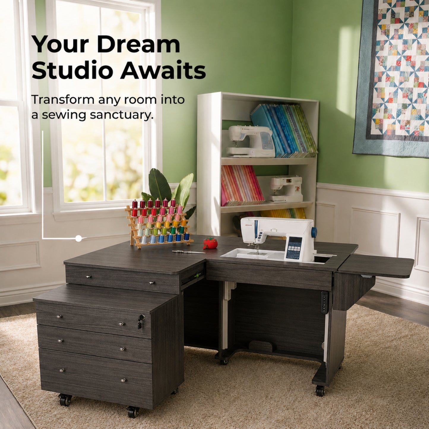 Arrow Sewing Kangaroo & Joey Dual Rail Electric Sewing Cabinet