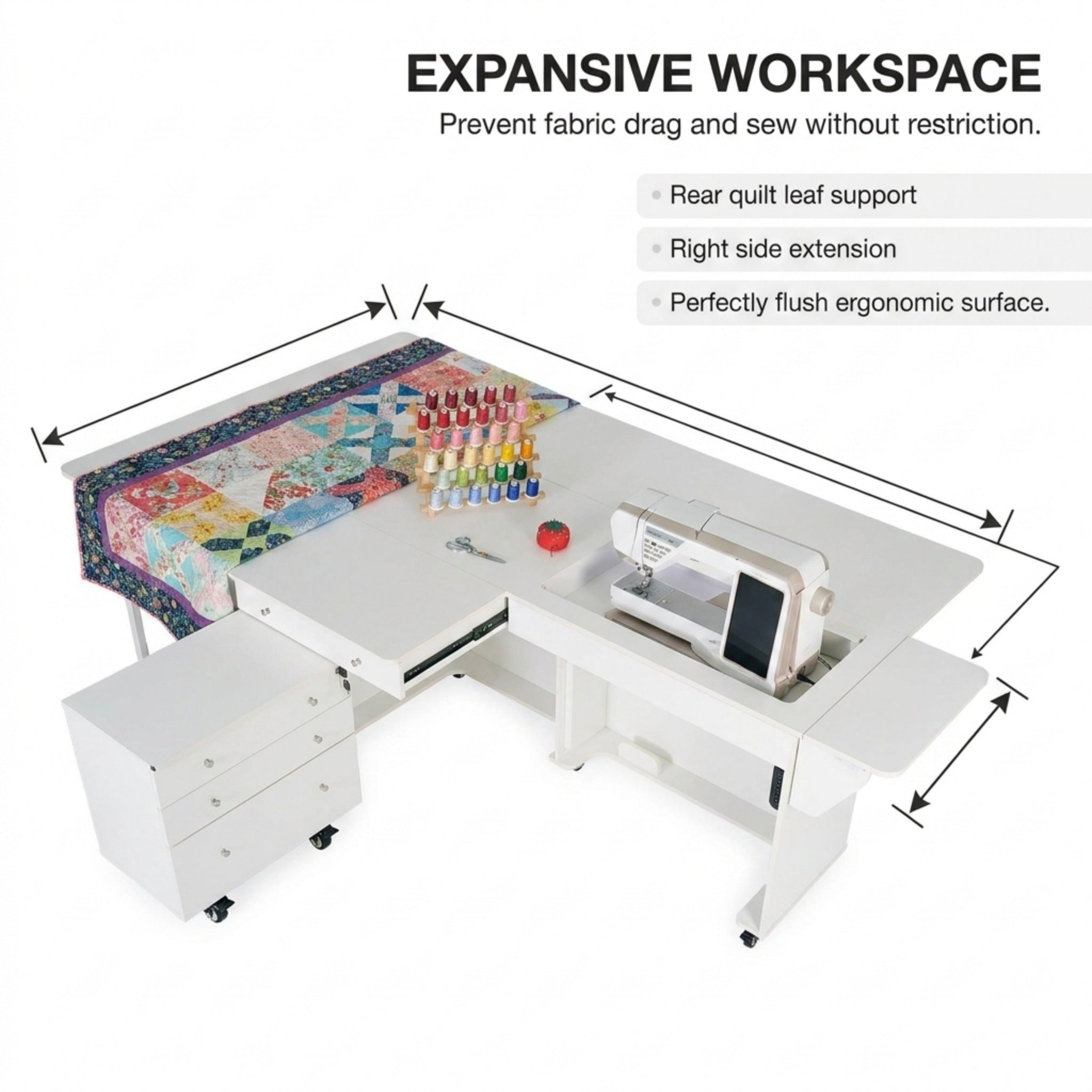 Kangaroo XL & Joey Sewing Cabinet K9811XL – Ash White – Creative